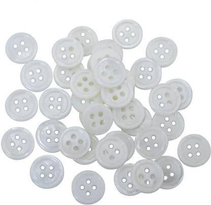 Royal Villa White Shirt Buttons- Pack of 50 Pieces Plastic Buttons