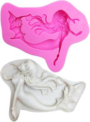 HE Retail Supplies Silicone Fondant & Gum paste Mould Mermaid fish sea girl lady decor mould