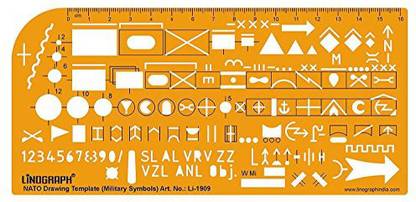 LINOGRAPH Nato Army Tactical Military Map Marking Symbols Drawing Drafting Template Stencil Ruler