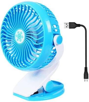 Technoseed Special Offer Rechargeable Multi Functional Mini Battery Operated Best Longest Bettrey Backup Easy To Use Clip On Mini Desk USB Fan For Office/College/Gym/Car/kitchen [Multicolored] ED2 USB Fan