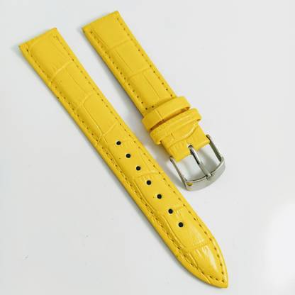 uberjewels Yellow Color Leather, watch strap for 18mm lugsize 18 mm Genuine Leather Watch Strap