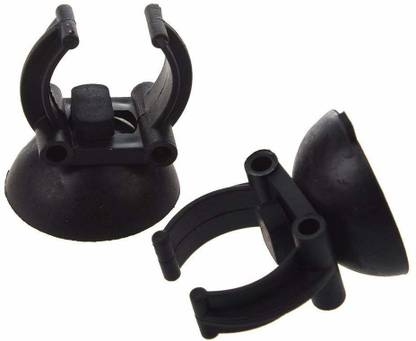 Petzlifeworld quarium LED Lights Heater Air Line Pipe Heating Rods Clip Holder Fixed Suction Cups (Black) - Pack of 2 Aquarium Tool