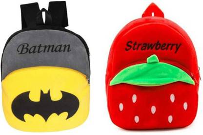 STARYANS Batman and strawberry Bag Soft Material School Bag For Kids Backpack School Bag
