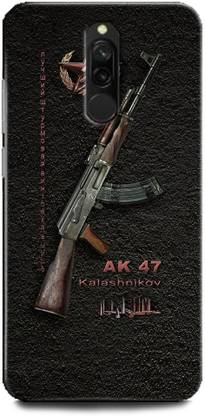 इंडिक्राफ्ट बैक कवर Mi Redmi 8 AK 47, ARMY GUN, KALASHNIKOV, RIFLE, CLASSIC के लिए