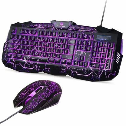 Koolertron Luminous Backlit Multimedia Gaming Keyboard and Mouse Set  Combo Set Designed for Gaming