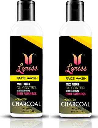 LYRISS Mix-Fruit Activated Charcoal  (PACK OF 2) Face Wash