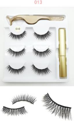 Vinayakart 3D 3 Pairs synthetic fiber-magnet five magnet liquid eyelash