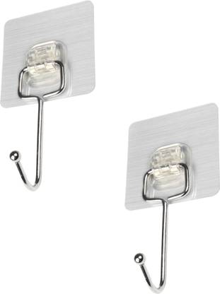 HOKiPO Magic Sticker Series Adhesive Hooks for Wall - Load Capacity 5 KG each, Pack of 2 (Model - AR3150) Hook 1