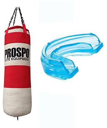 PROSPO unfilled Canvas Punching Bag with Thickest Mouth Guard Boxing Kit