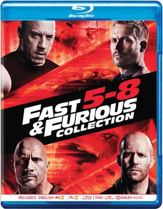 Fast & Furious: 4 Movies Collection (Part 5 to 8) - Fast Five + Fast & Furious 6 + Furious 7 + The Fate of the Furious (4-Disc Box Set)