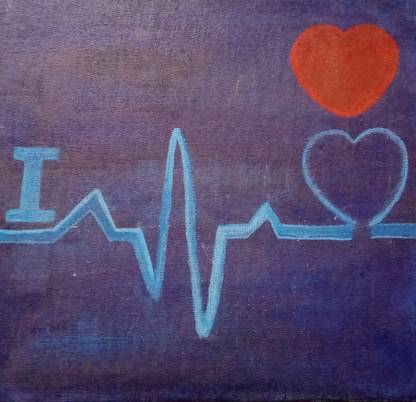 ALIVE handmade heartbeat painting Canvas 8 inch x 10 inch Painting