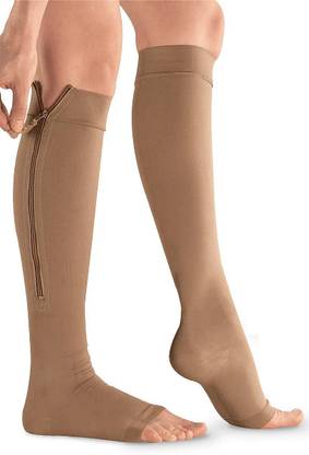 medtex ZIPPER COMPRESSION STOCKINGS WITH HIGH QUALITY FABRIC AND YKK ZIPPER Knee Support