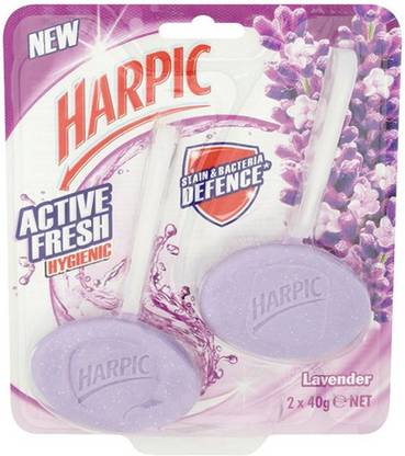Harpic Active Fresh Lavender 2X40g Lavender Block Toilet Cleaner