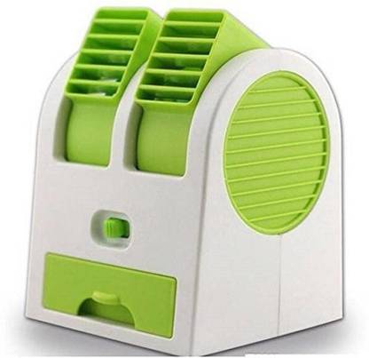 SEASPIRIT Mini Fan & Portable Dual Bladeless Small Air Conditioner Water Air Cooler Powered by USB & Battery Use of Car/Home/Office Mini fan USB Air Cooler