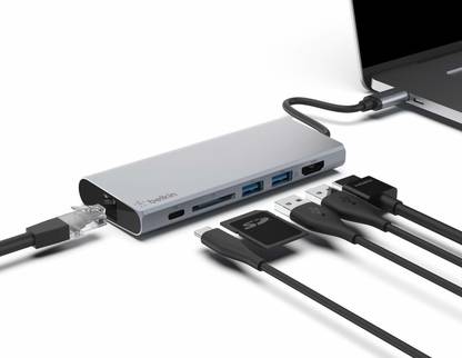 BELKIN Belkin USB-C Hub with Tethered USB-C Cable F4U092btSGY USB Hub