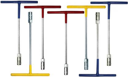 Vedus Multi Purpose Hexagonal T-Spanner |7MM,8MM,10MM,11MM,12MM,13MM,14MM| Combo T-Goti| Set of 7 T-Spanners Combo Set of 7 T-Goti Single Sided T Type Wrench