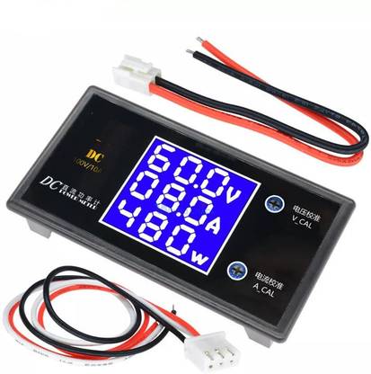 electrolight DC 0-100V 10A LCD Display Digital Voltmeter Ammeter Wattmeter Voltage Current Power Meter Volt Detector Tester 12V 24V 36V 1000W Ammeter