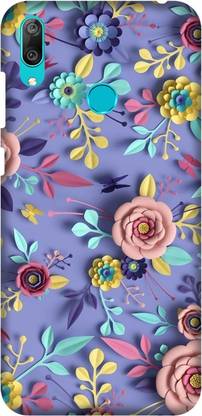 HOMYA Back Cover for Huawei Y7 Prime (2019) (with Finger Sensor Cut) - 3D Floral Print Mobile Case Cover