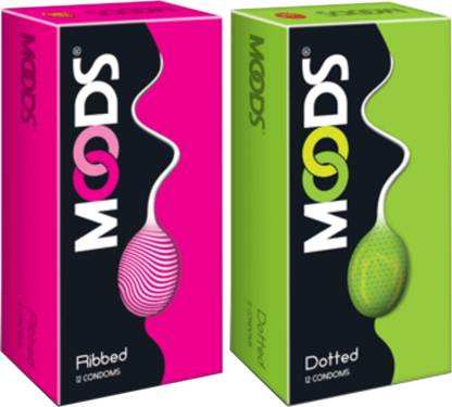 MOODS CONDOMS RIBBED AND DOTTED 12S (PACK OF 2) Condom