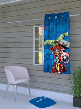 MARVEL 147 cm (5 ft) Window Polyester Semi Transparent Curtain Single Curtain
