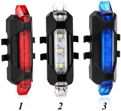 AlexVyan Combo 3 Pcs Bicycle Rear Break Led Light 5 LED USB Rechargeable LED Rear Break Light