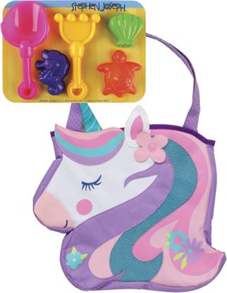 Stephen Joseph BEACH TOTES WITH SAND TOY PLAYSET UNICORN