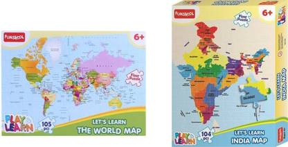 FUNSKOOL India Map + World Map - Fun & Learning Activity For Kids