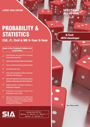 Probability And Statistics, B.Tech II-Year II-Sem (Common For CSE, IT, CE And ME) R15, JNTU-ANANTAPUR, Latest 2020 Edition