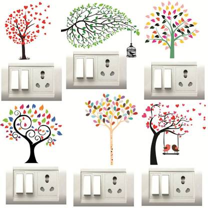 Decor Villa 25 cm TREE DESIGN Switch Board Removable Sticker