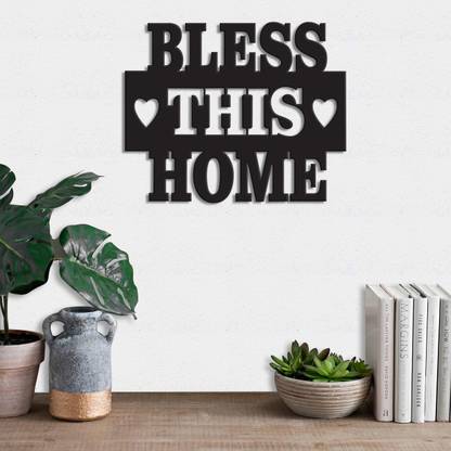Painting Mantra Art Street Bless This Home MDF Plaque Painted Cutout Ready to Hang Home Décor Wall Art