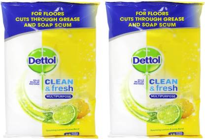 Dettol Clean & Fresh Multipurpose Sparkling Lemon & Lime Burst Wipes 15's Pack Of 2