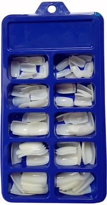J & H Artificial Reusable Nails Set With Extreme Upper Arch For a Dramatic White