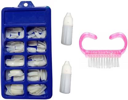 J & H Artificial Reusable Nails Set With Extreme Upper Arch White