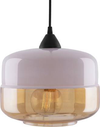 Homesake Glass Pendant Light White Loft Bar Counter Dining Room Creative LED/Filament Ceiling Hanging Lamp, E27, Murray, White Pendant Lamp Ceiling Lamp