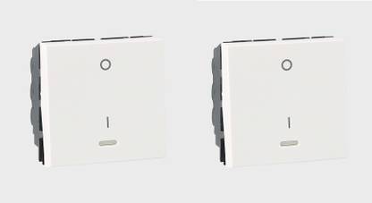 Legrand 573454 1-way double pole switch with indicator Red LED supplied 20 AX - 230 V for Home,Kitchen & Office (White,Pack of 2) 20 A One Way Electrical Switch