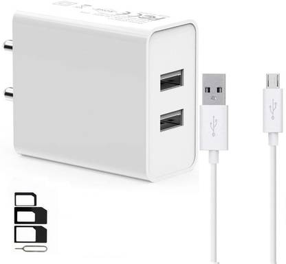 OV Wall Charger Accessory Combo for Coolpad Note 3 Lite, Coolpad Roar, Coolpad Note 3, Coolpad Shine, Coolpad Modena Coolpad Porto, Coolpad 3632, Gionee A1, Gionee F5, Gionee Steel 2, Gionee S9, Gionee P7 Max, Gionee F103 Pro Gionee M6 Plus, Gionee M6, Gionee P5 Mini, Gionee S8, Gionee Marathon M5 lite Dual Port Charger Original Adapter Like Wall Charger, Mobile Power Adapter, Fast Charger, Android Smartphone Charger, Battery Charger, High Speed Travel Charger With 1 Meter Micro USB Cable Charging Cable Data Cable