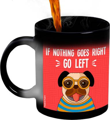 HUPPME Nothing Goes Right GO LEFT Black Magic Coffee Ceramic Coffee Mug
