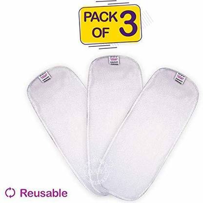 Bembika 3-Layer Microfiber Inserts for Cloth Diaper,Reusable Washable Diaper Liners for Baby Cloth Diapers (Pack of 3)