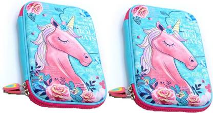 Definite Unicorn Designer Pencil Box For Kids Zipper Pouch HardTop Multi Purpose Case For Gifting Unicorn Art EVA Pencil Boxes
