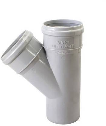 PRINCE SWR Single Y - Pipe Fitting Size : 110mm 3-Way Tee Pipe Joint