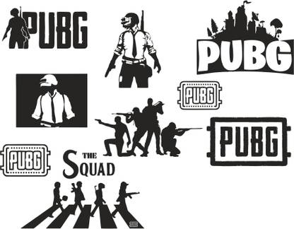 DivineDesigns 61 cm PubG Sticker Self Adhesive Sticker