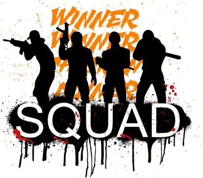 DivineDesigns 53 cm PubG Squad Winners Sticker Self Adhesive Sticker