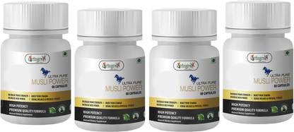 Vringra Musli Capsules - Stamina & Energy Booster Capsules - Double Power (Pack Of 4)