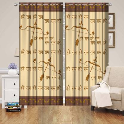 MI Shopee 152 cm (5 ft) Window Polyester Curtain (Pack Of 2)