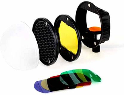 SHOPEE Flash Diffuser Light Softbox Speedlite Flash Accessories Kit Color Filter Honeycomb Grid Reflector Diffuser Ball with Universal Magnetic Mount for Canon Sony Godox FLASH Diffuser
