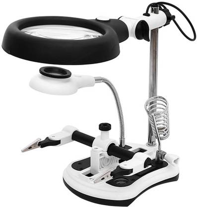 pullox SSEA professional 2 in 1 maagnifying Auxiliary Clip Desk lamp 108 mm Dia with medium and high power with 12 led light 10x 108 mm