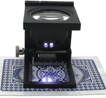 pullox 10X Metal Pocket LED with Scale Magnifying Glass clothe industries printing Loupe Zinc Alloy Material 10x fordable magnifying