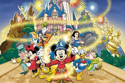 disney land in cartoon Poster |famous cartoon characters
-Kids Poster- High Resolution Paper Print