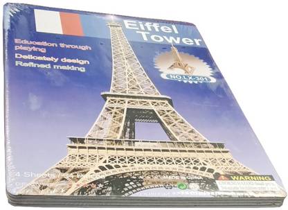 AutoVHPR Eiffel Tower 3D Cardboard Puzzle for Kids Build your Eiffel Tower