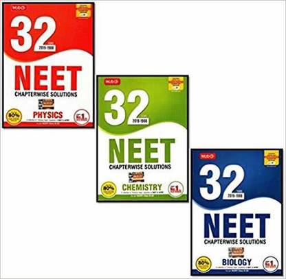 Mtg Neet 32 Year Chapterwise Solved Paper ( 2019 - 1988 ) Combo Set Of 3 Books Physics, Chemistry, Biology